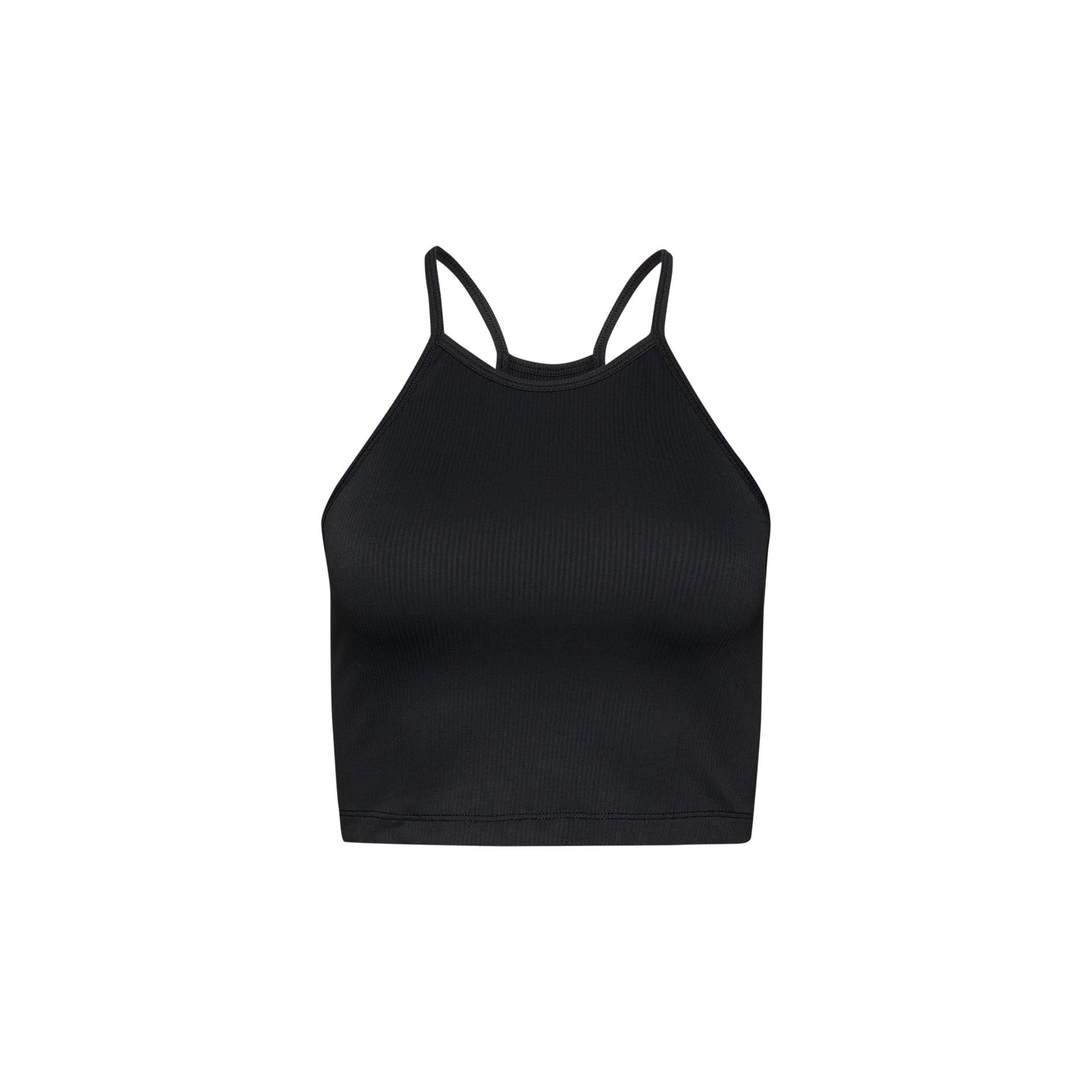Women's Ribbed Halter Crop Tank Top - Stretchy Comfort Fit for Yoga, Gym & Summer Outfits