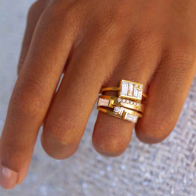 Diamond Accent Ring for Women - Elegant Stackable Band for Everyday Wear & Special Occasions