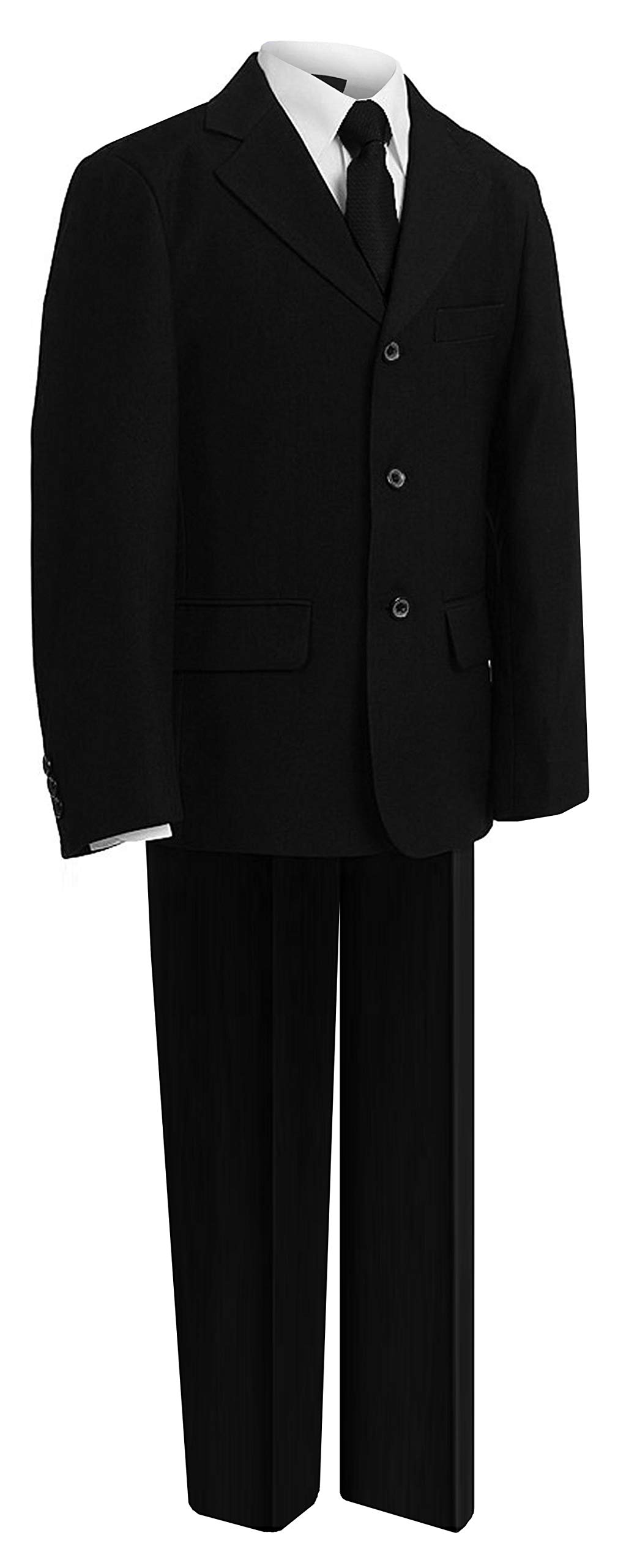 Gino Giovanni Boys Black Suit & Tie Set for Formal Occasions