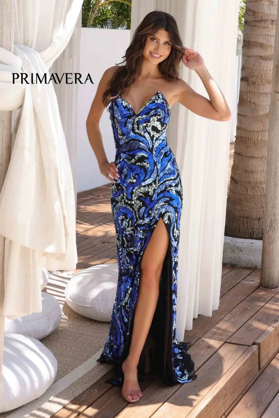Primavera Strapless Fitted Long Beaded Gown - Elegant Formal Dress for Prom, Evening Gala & Special Occasions