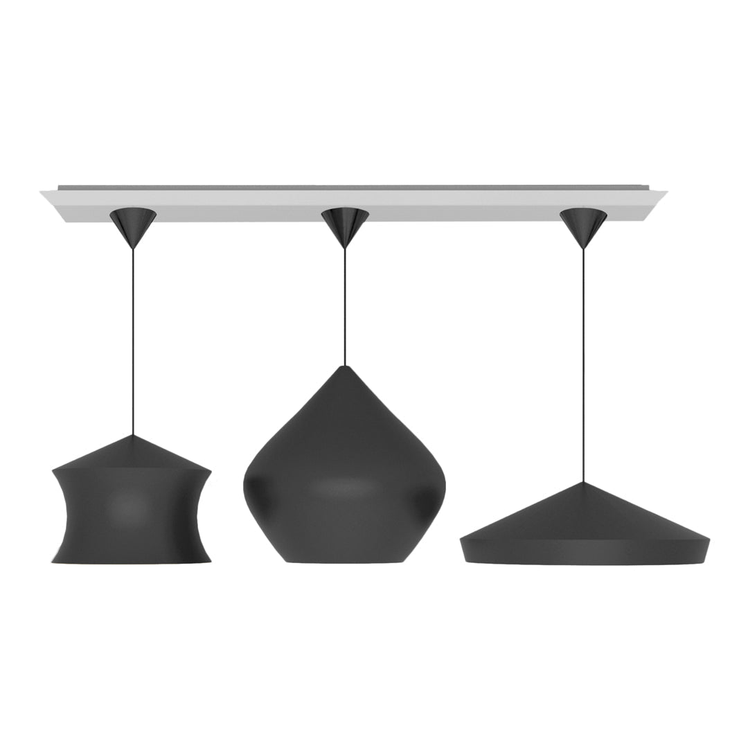 Beat Trio LED Linear Pendant Lighting System - Modern Dimmable Hanging Light Fixture for Kitchen Island, Dining Room & Office Spaces