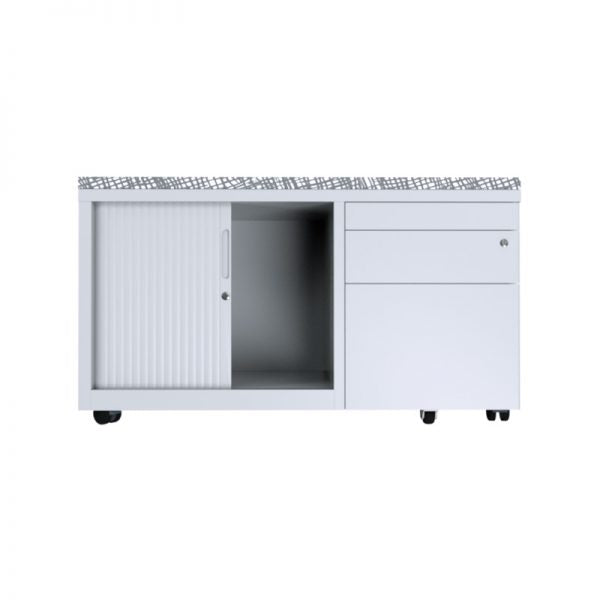 AUSFILE CADDY PEDESTAL - Heavy Duty Under Desk File Organizer with Wheels for Office, Home & School - Perfect for Documents, Folders & Supplies Storage