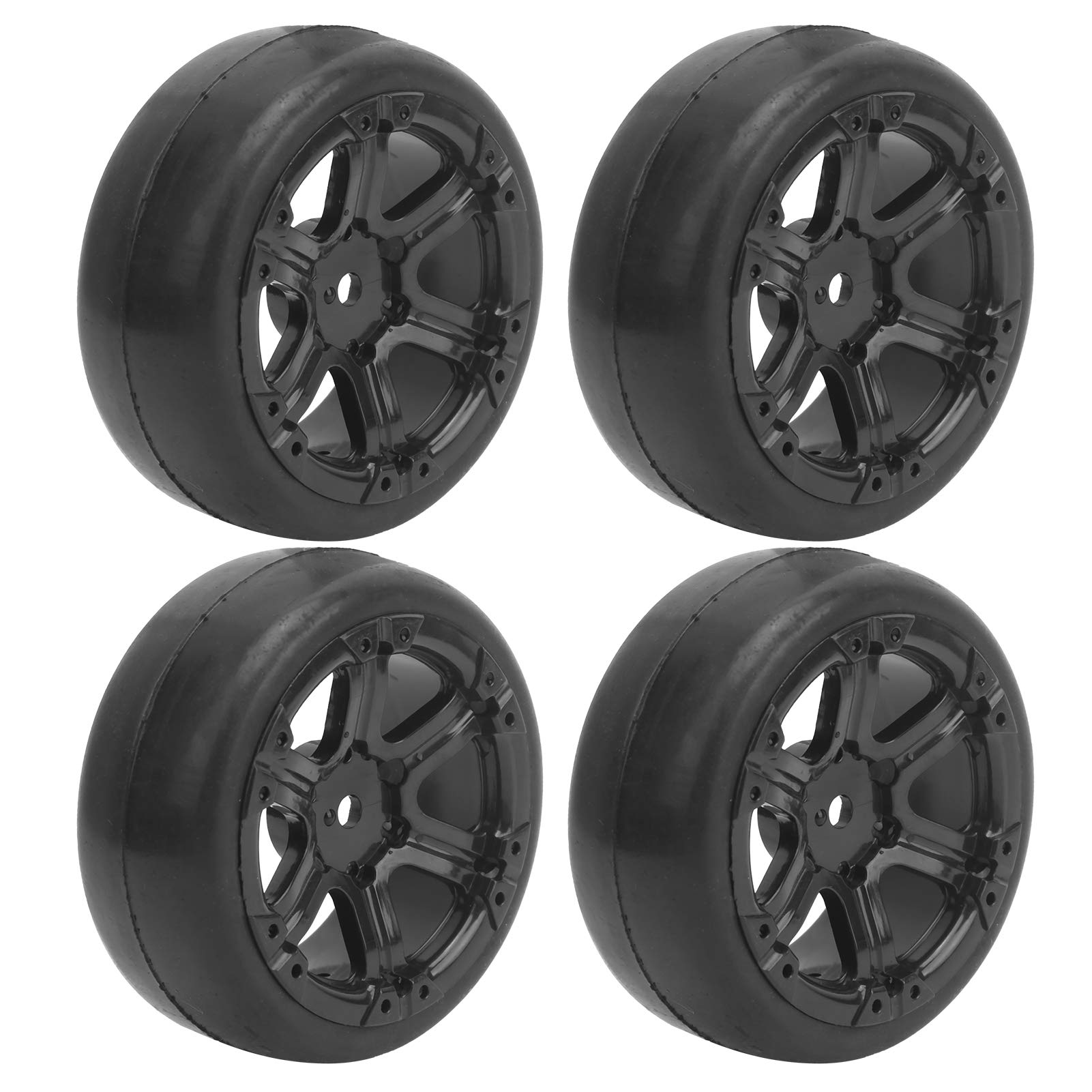 VGEBY 4pcs Rubber RC Tires - 63mm Durable Plastic Wheels for 1/10 Scale WPL D12 RC Truck - Off-Road Crawler & Rock Racing Accessories (Perfect for Trail Adventures & Backyard RC Car Racing)