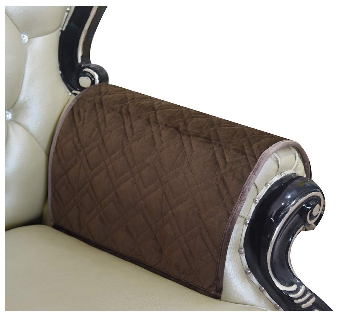 HAOMAIJIA Quilted Non-Slip Sofa Armrest Covers (2-Pack) - Recliner Chair Arm Protectors, Universal Fit for Leather Couches & Armchairs | Perfect for Living Room Furniture Protection & Home Decor