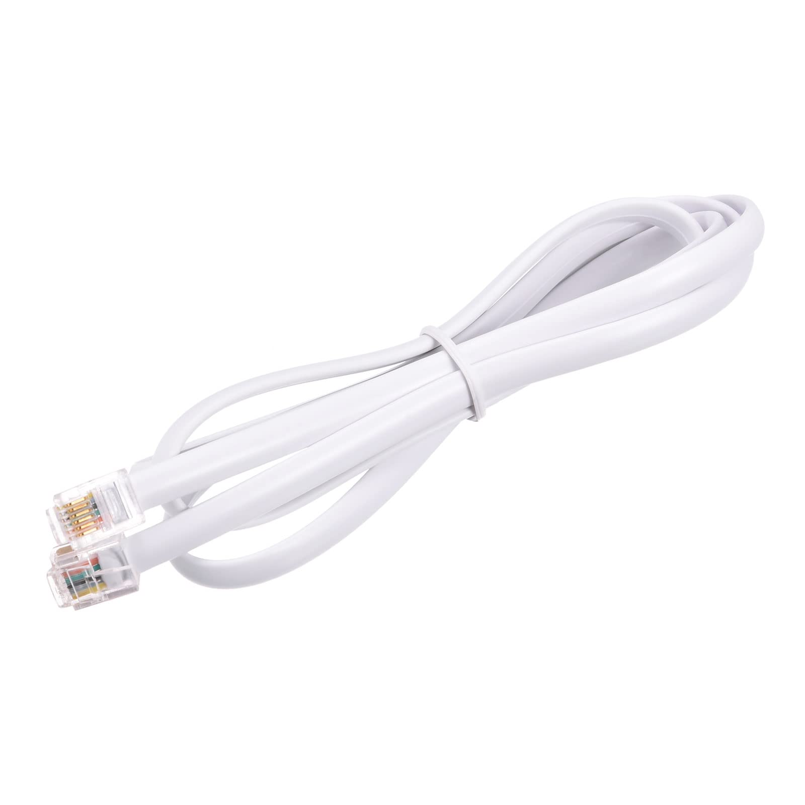 3.28FT MECCANIXITY Phone Extension Cord - RJ11 6P6C Male to Male Telephone Cable for Landline Phones & Fax Machines (White) | Perfect for Home Office, Business Use & Long Distance Connections