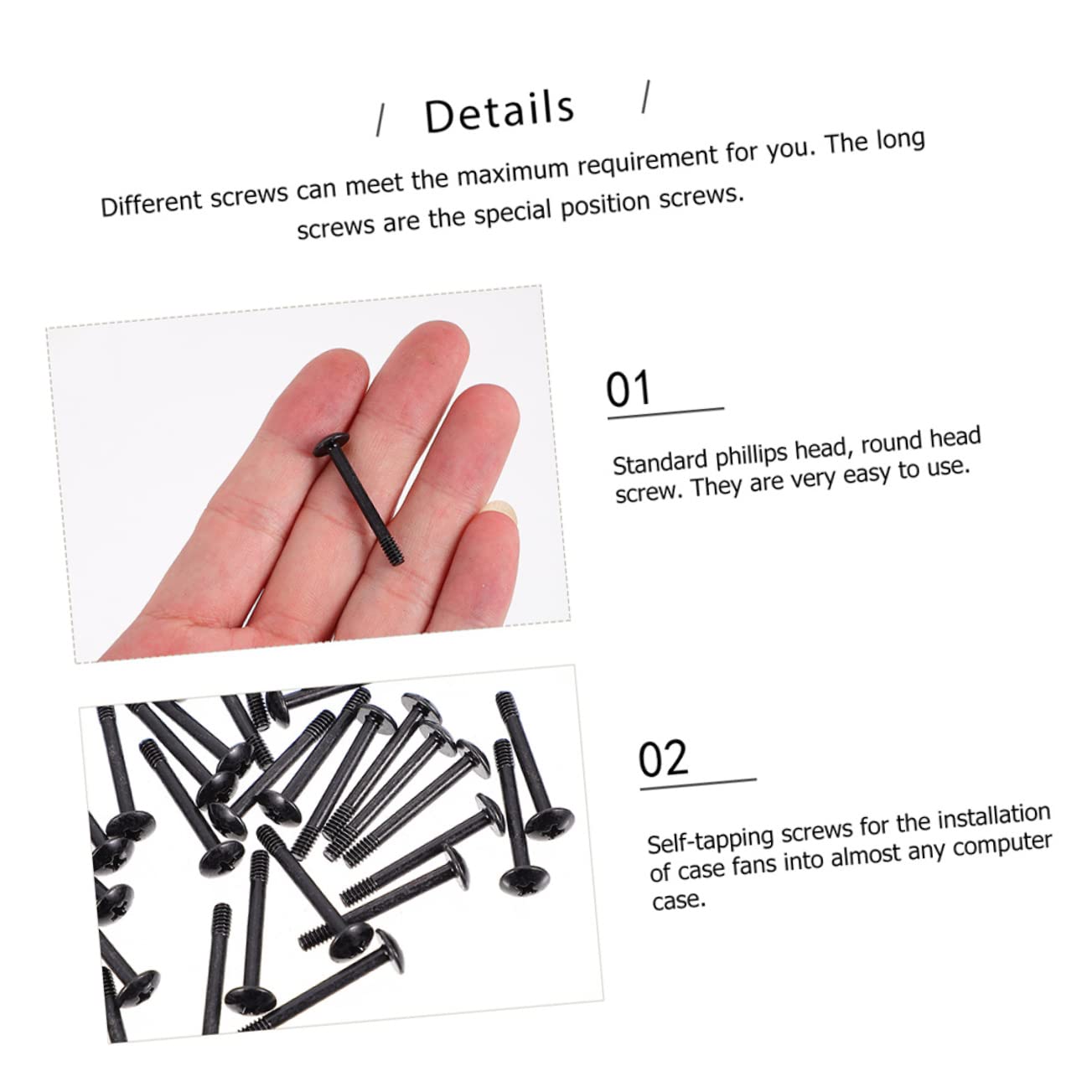 UKCOCO 4 Sets Self-Tapping Cooling Fan Mounting Screws - 30pcs x 4 for PC Case, Radiator & Computer Fan Installation - Durable Computer Hardware Accessories for DIY PC Builds & Cooling System Upgrades
