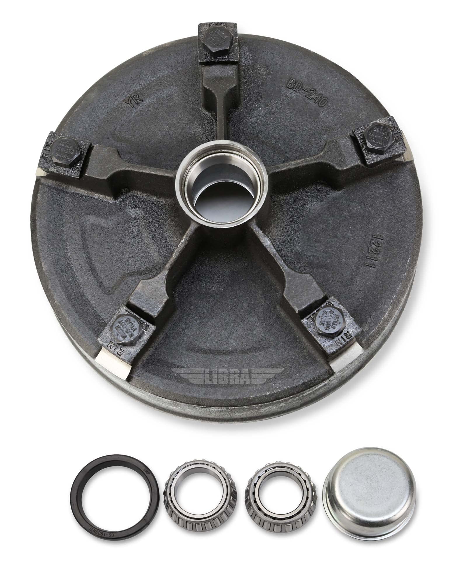 LIBRA New 12 x 2 Mobile Home Trailer Brake Drum Kit 8-222-04-22021K - Heavy Duty Replacement for RV & Camper Trailers - Perfect for Towing Safety & Brake System Maintenance