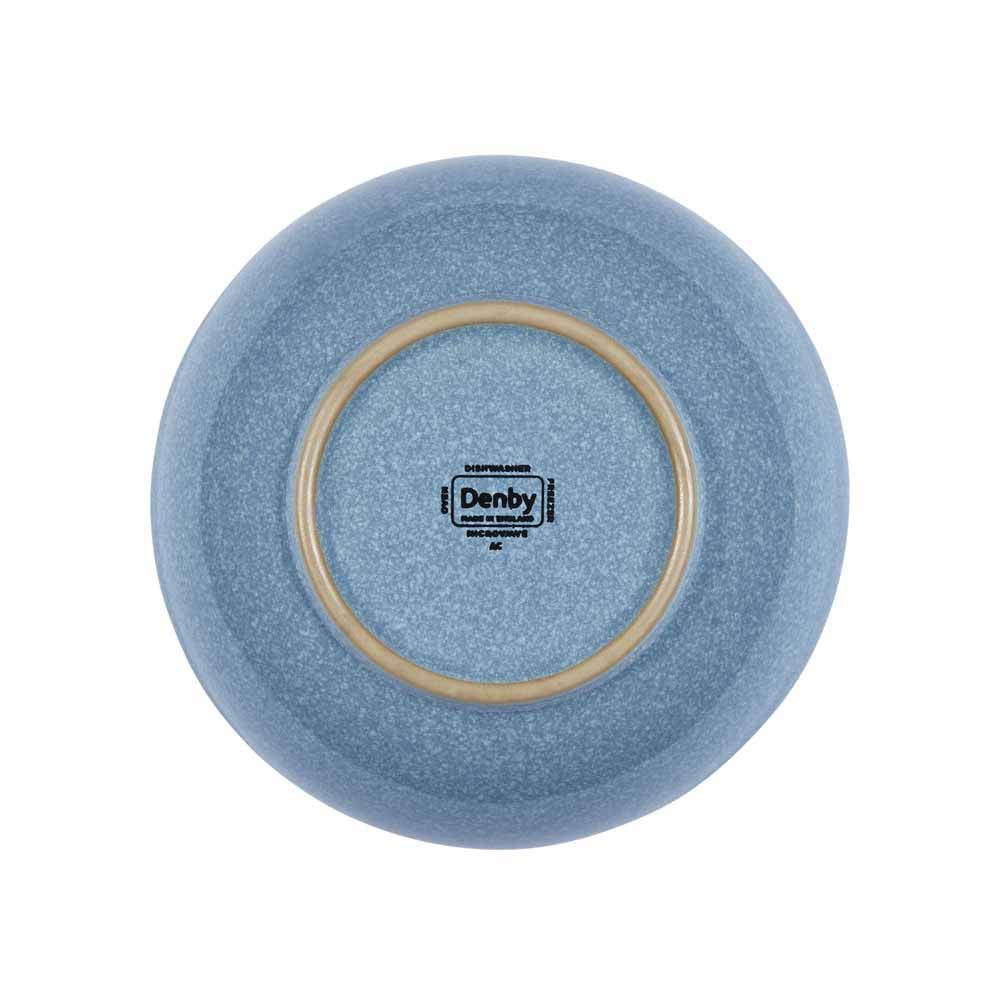 Denby Elements Blue & White Ceramic Cereal Bowls Set of 4 - 17cm (820ml) Microwave & Dishwasher Safe Stoneware - Crack Resistant Soup & Salad Bowls for Breakfast, Dining & Kitchen Use