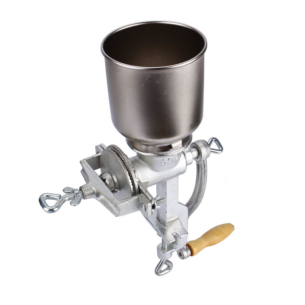 Restokki Hand Crank Grain Mill - Stainless Steel Manual Corn, Nut & Flour Grinder for Kitchen - Perfect for Freshly Ground Coffee, Baking & Healthy Food Prep at Home