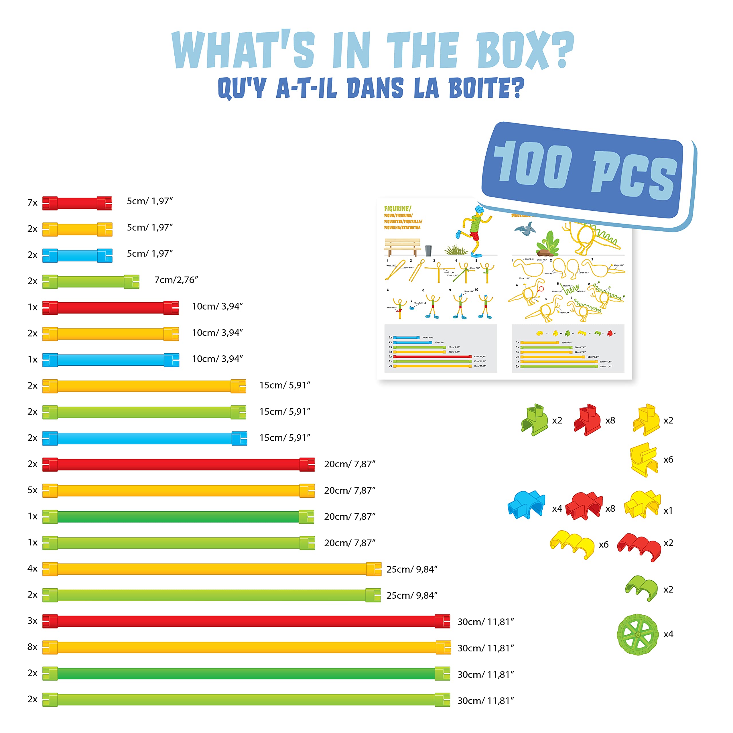 100-Piece Kids Craft Kit for Ages 4+ | Sensory & Construction Toys for Boys & Girls | Creative Arts & Crafts Gift Set | Perfect for Birthday Parties & Classroom Activities