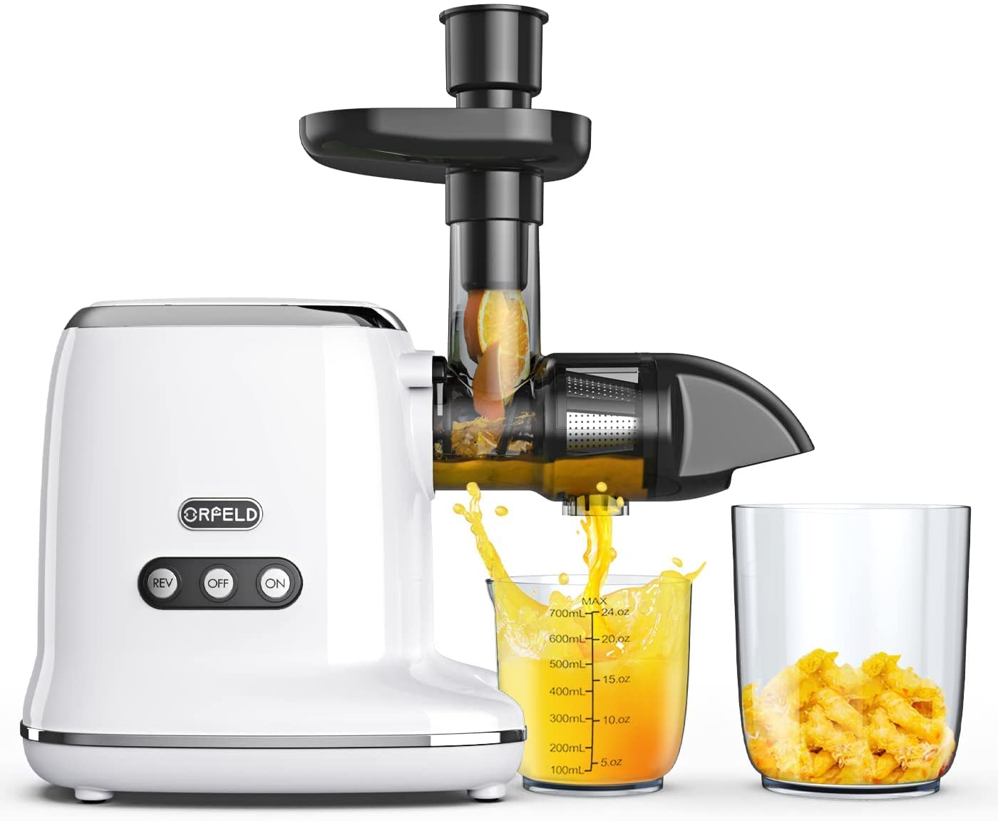 ORFELD Cold Press Juicer - High Yield Slow Masticating Juicer for Fruits & Vegetables | Quiet Motor, Easy Cleaning | Perfect for Healthy Juicing at Home