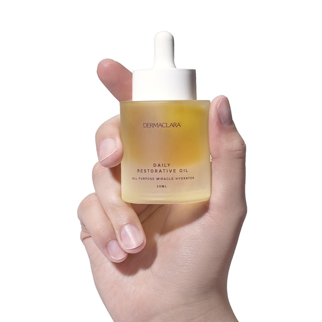 Dermaclara Daily Restorative Face Oil with Jojoba Oil - Hydrating & Anti-Aging Treatment for Women & Men - Nourishing Superfood Formula for Overnight Moisture & Youthful Glow - 30ml - Perfect for Nighttime Skincare Routine & Dry Skin Relief