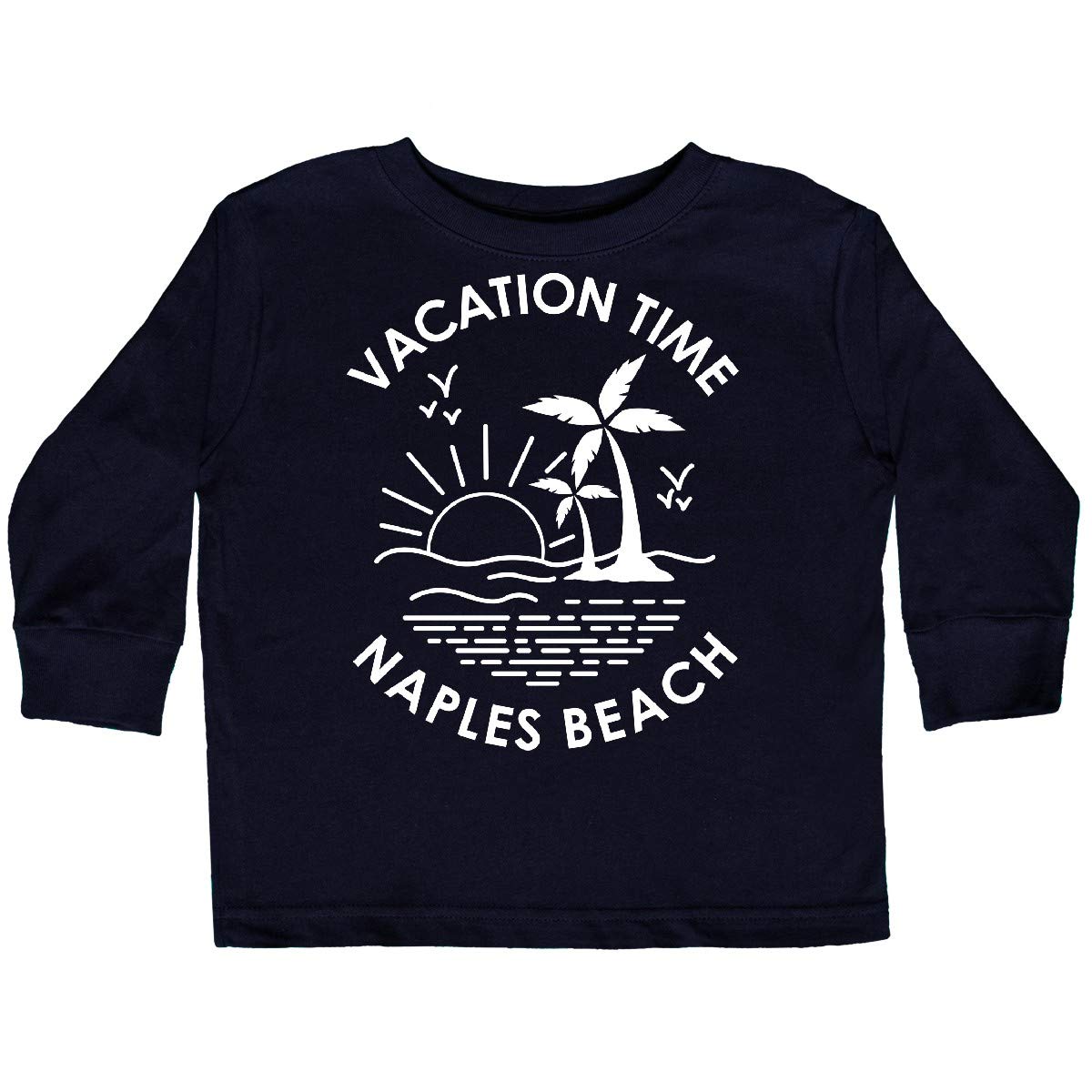 Inktastic Vacation Time in Naples Beach Toddler Long Sleeve T-Shirt - Cute Graphic Tee for Boys & Girls - Soft Cotton Comfort - Perfect for Beach Trips & Family Vacations