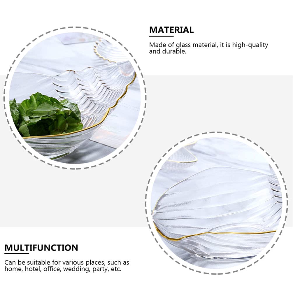 Zerodeko 1pc Glass Conch Bowl - Elegant Fruit Platter, Sashimi Tray & Home Decor for Dining, Kitchen, Party Serving | Perfect for Fruit Display, Desserts, Seasoning Storage & Terrarium Arrangements