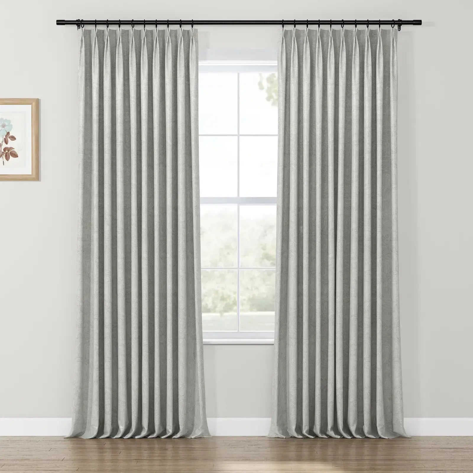 Lydia Rib Jacquard Curtains - Elegant Pleated Window Drapes for Living Room & Bedroom - Blackout Thermal Insulated Sheer Panels for Home Decor