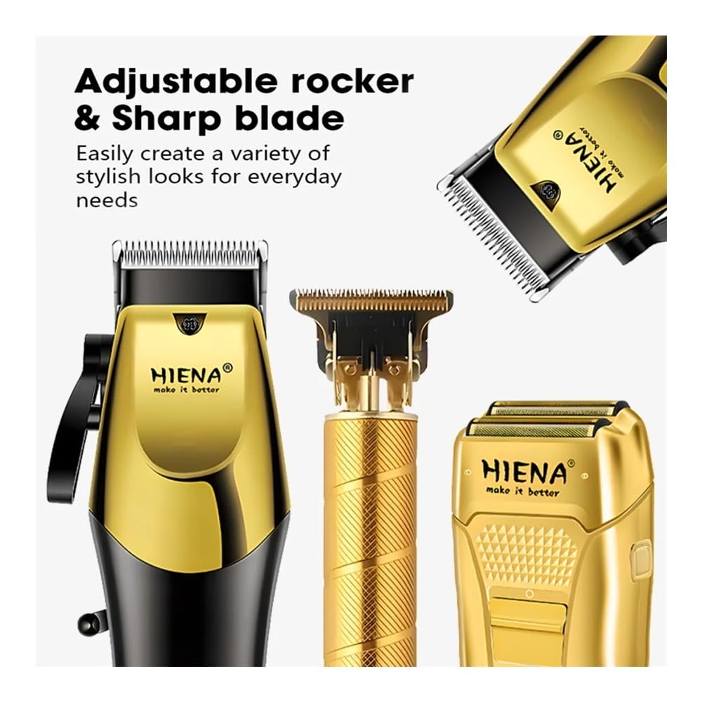 Professional Electric Hair Clipper & Razor 3-Piece Set - USB Rechargeable, Cordless Men's Grooming Kit for Beard, Hair & Body Trimming - Perfect for Home, Salon & Travel Use