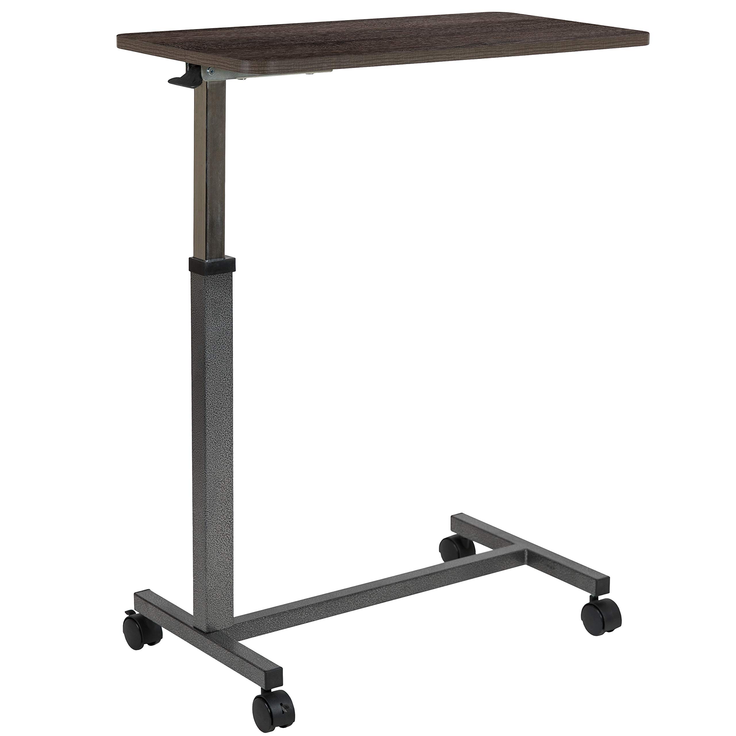 Adjustable Overbed Table with Wheels - Rolling Bedside Table for Home & Hospital Use - Perfect for Eating, Working, or Reading in Bed - EMMA + OLIVER