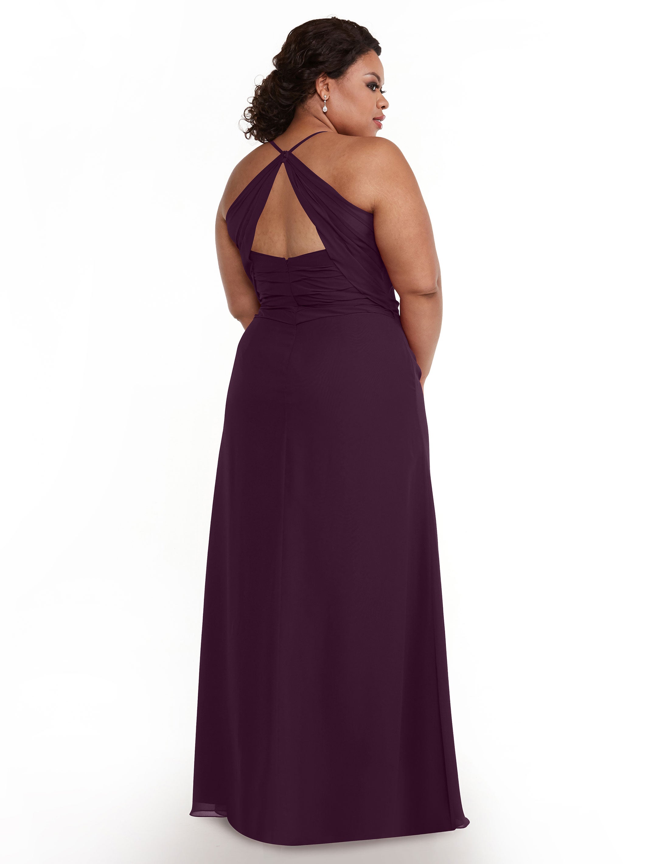 Elegant A-Line Chiffon Bridesmaid Dress with High Slit - Perfect for Weddings, Formal Events & Evening Parties