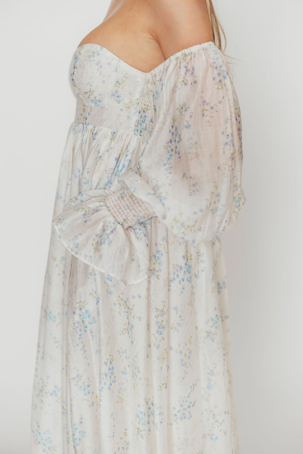Dear Skye Floral Dress in Blue - Elegant Summer Maxi Dress with V-Neck & Flowy Skirt | Perfect for Beach Vacations, Weddings & Date Nights (Pre-Order Available)