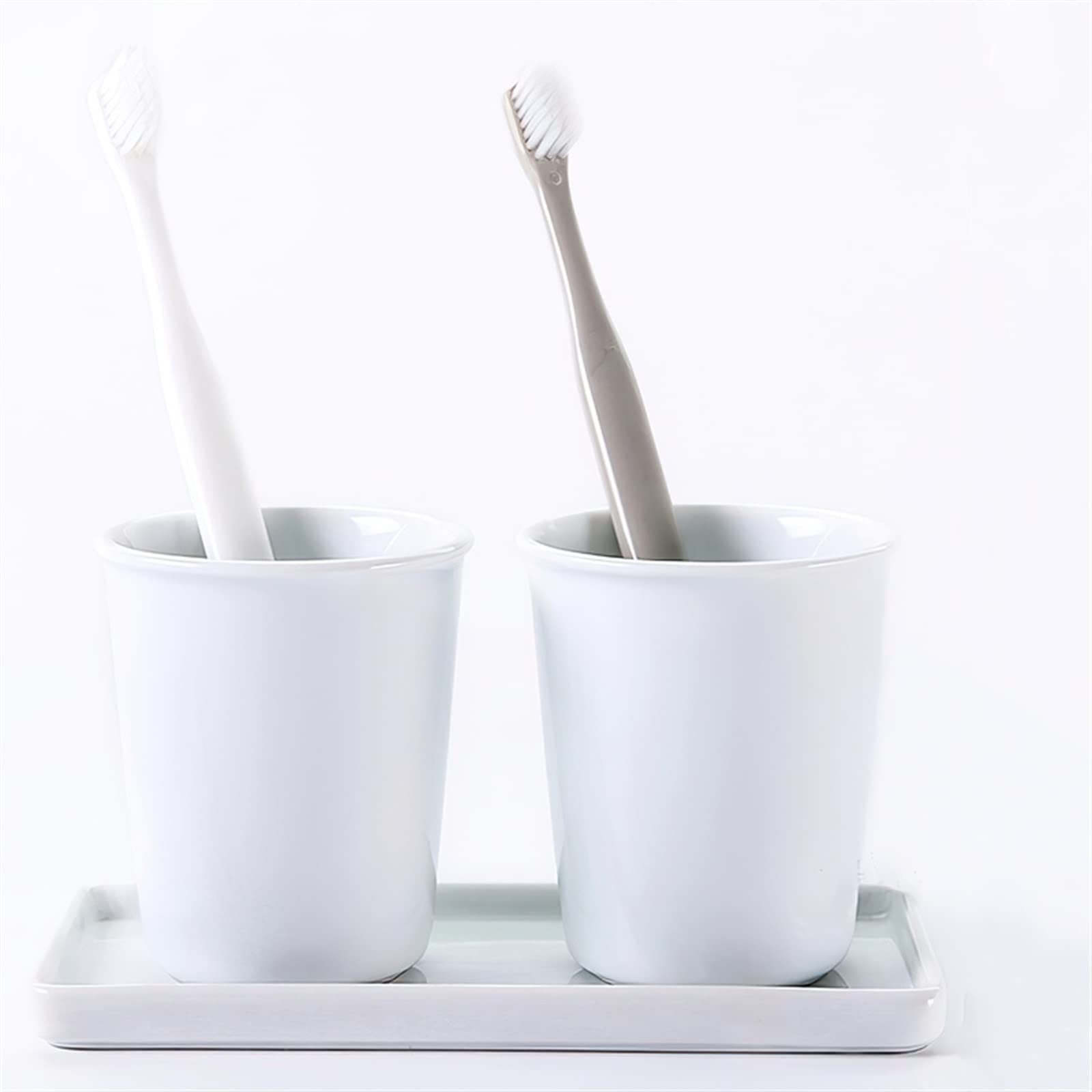 White Porcelain Rectangular Ceramic Tray - Small Bathroom & Jewelry Storage Organizer for Mouthwash Cups, Living Room Decor, Vanity Essentials (1pc) - Perfect for Home Organization & Gift Giving