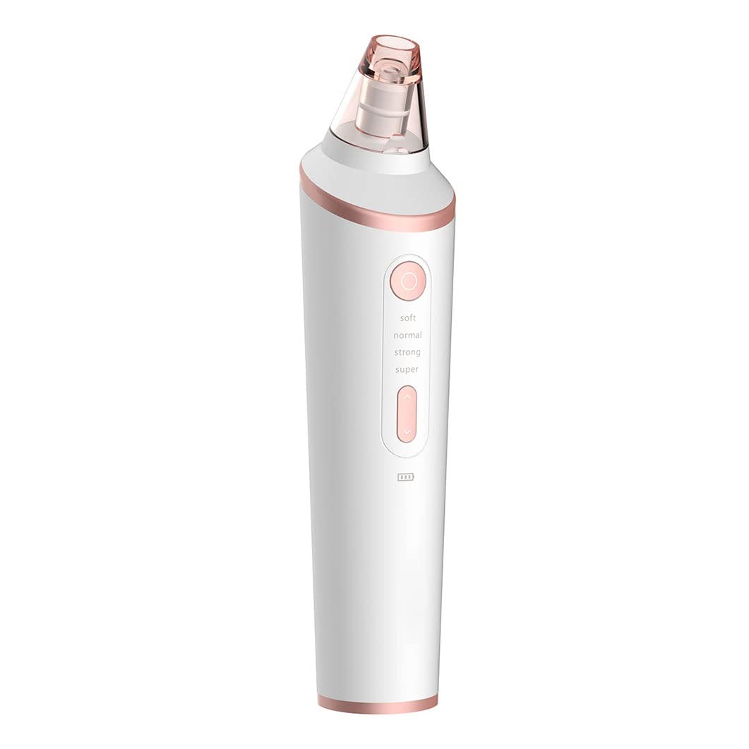 WENZHE 4-Speed Adjustable Blackhead Remover Vacuum - Wireless Rechargeable Pore Cleaner with LED Light for Face, Nose & Body - Gentle Blackhead Extractor for All Skin Types (White) | Perfect for Daily Skincare & Spa Treatments