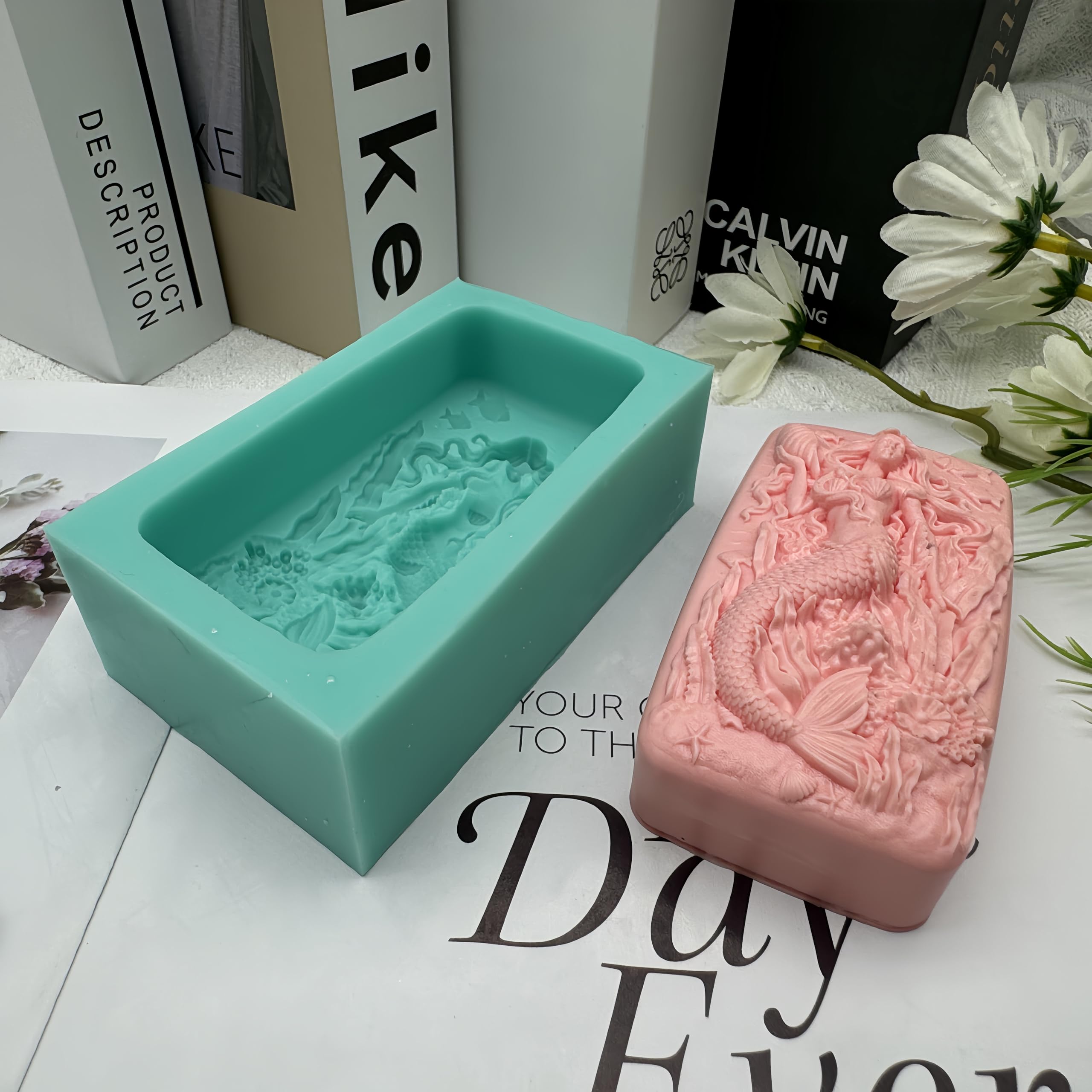 Premium Silicone Mermaid & Fish Soap Molds - DIY Handmade Soap, Lotion Bars, Bath Bombs & Resin Art Craft Molds - Perfect for Spa Gifts, Home Decor & Kids Crafts