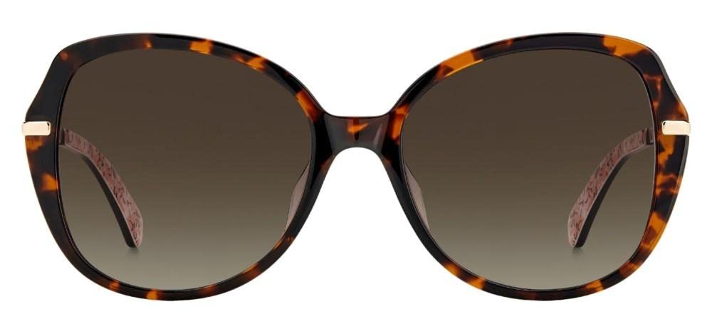 Kate Spade New York Women's Taliyah Square Sunglasses - Havana/Brown Gradient Lens (57mm) | UV Protection Fashion Sunglasses for Women | Perfect for Beach, Driving & Outdoor Activities