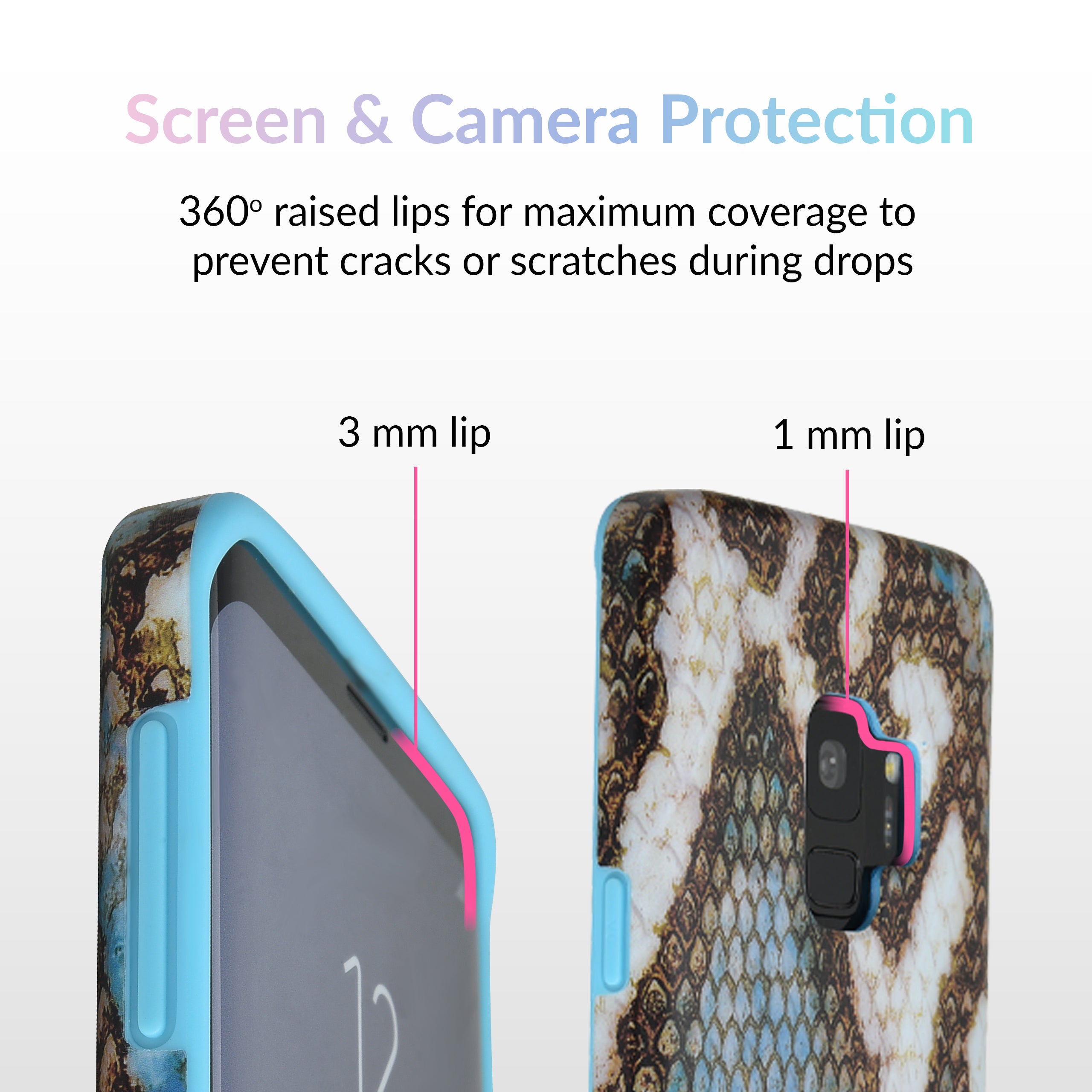 Blue Snakeskin Samsung Galaxy Phone Case - Durable Protective Cover for Galaxy S21/S20/S10 - Stylish & Slim Design for Everyday Use