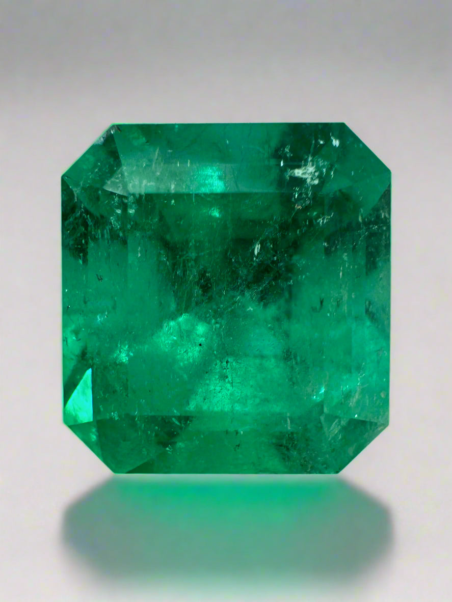 7.40 Carat Muzo Intense Green Natural Loose Colombian Emerald Asscher Cut - Premium Gemstone for Jewelry Making, Engagement Rings & Luxury Gifts