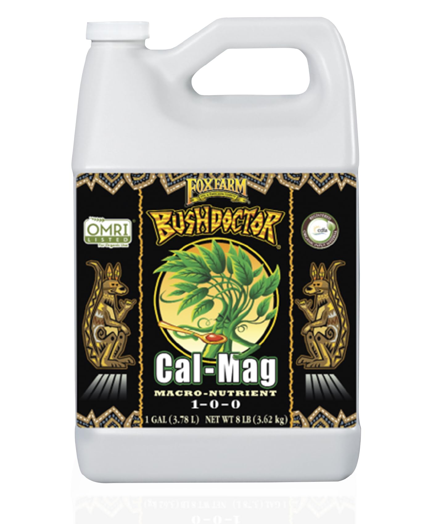 FoxFarm BushDoctor Cal-Mag Liquid Plant Supplement - 3% Calcium & 0.9% Magnesium for Healthy Growth - Prevents Blossom End Rot & Tip Burn in Vegetables, Fruits & Flowers - NPK 1-0-0 (1 Gallon) - Ideal for Hydroponics, Indoor & Outdoor Gardening