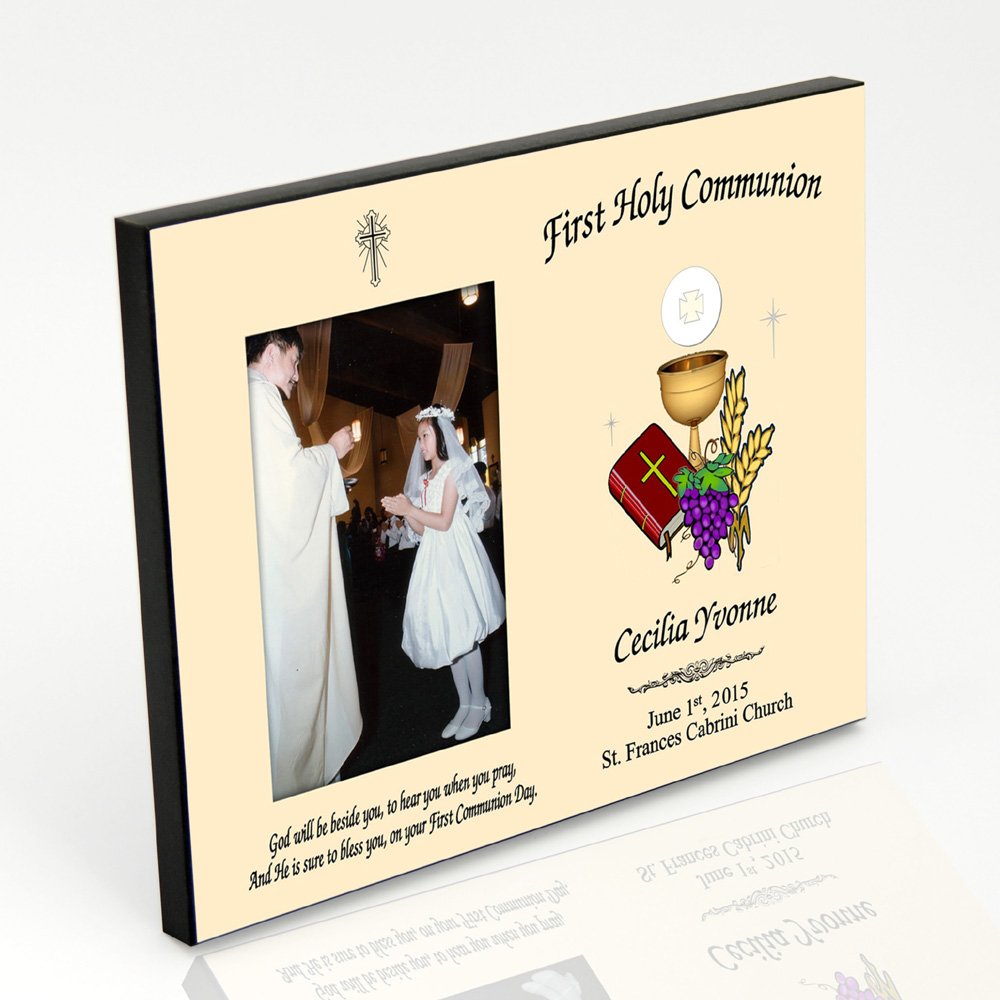 Personalized First Communion Picture Frame - Custom Engraved Keepsake for Religious Gifts, Baptism, Christening & Special Occasions - Perfect for Church Ceremonies & Family Memories
