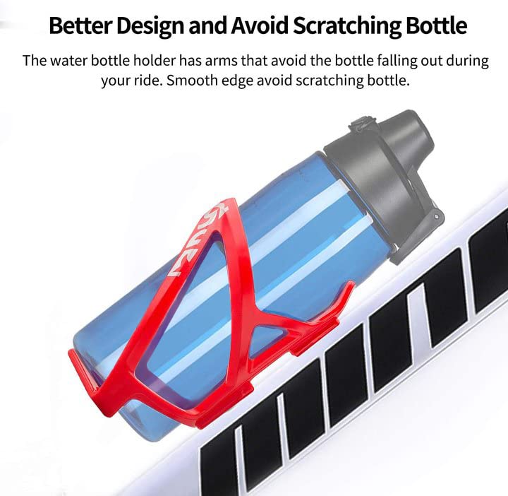 **Universal Bike Water Bottle Cage - Durable Ultralight Plastic Bicycle Drink Holder for MTB, Road & Mountain Bikes (2-Pack, Red) - Perfect for Cycling, Commuting & Outdoor Adventures**