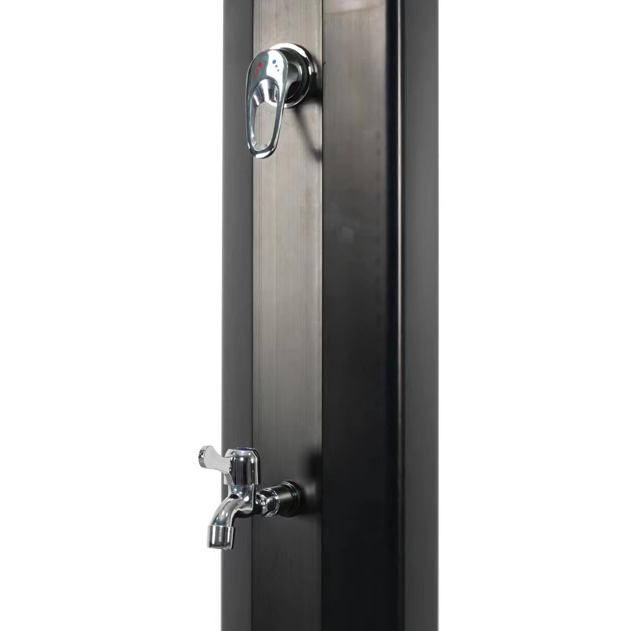 5.3/9.3 Gallon Solar Outdoor Shower with Heated Shower Head & Foot Tap - Portable Hot Water System for Garden, Backyard, Poolside, Beach, Spa | Perfect for Camping, RV Trips & Off-Grid Living (Black 9.3 Gallon)