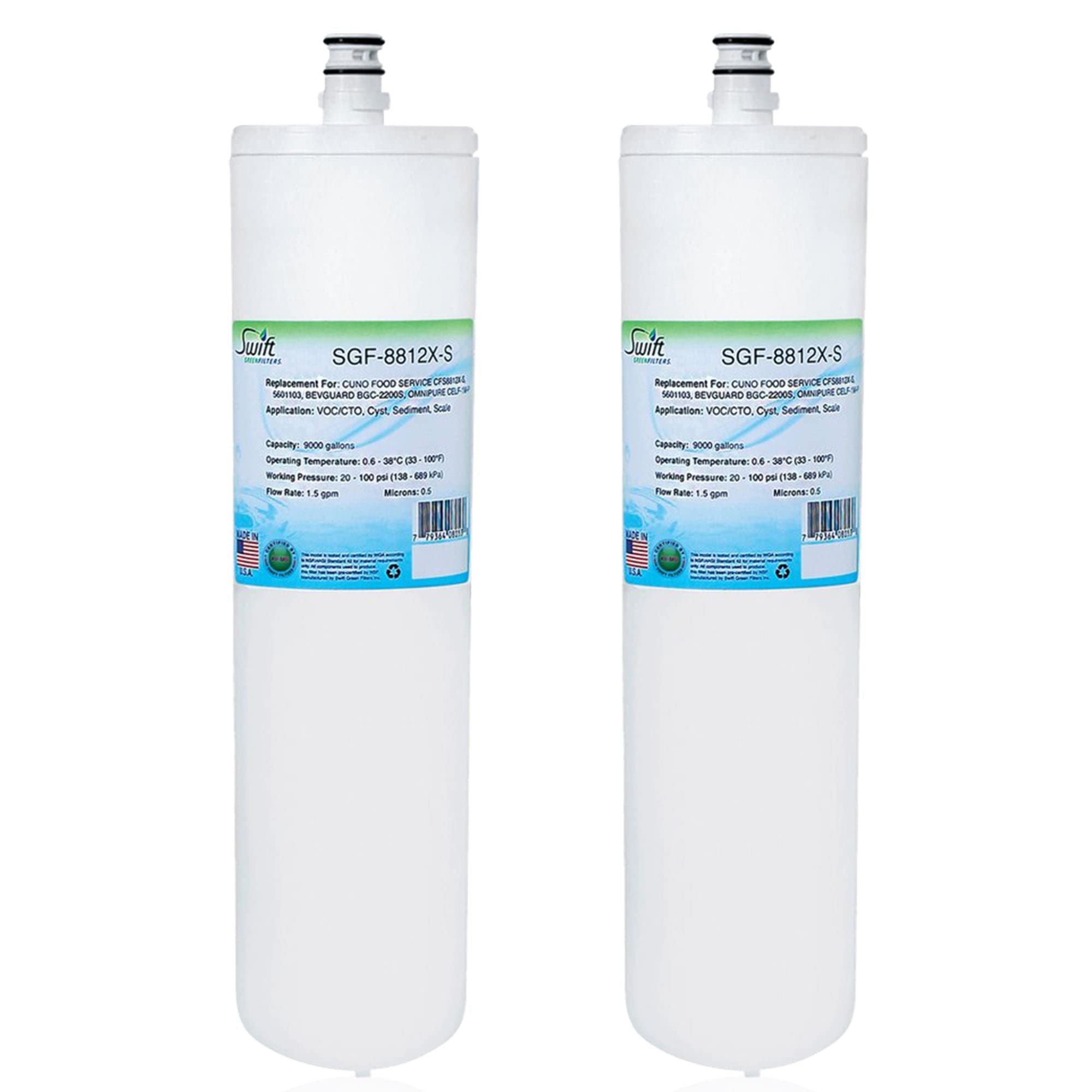 **Swift Green Filters SGF-8812X-S Replacement Water Filter (2 Pack) – Compatible with CFS8812X-S, 5601103, BGC-2200S, CELF-1M-P – Made in USA – Ideal for Commercial & Restaurant Water Filtration Systems**