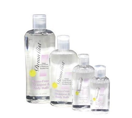 DawnMist No Rinse Shampoo & Body Wash - 2oz Travel Size for Adults & Seniors - 144 Bottles/Case - Perfect for Hospitals, Nursing Homes, Camping & Travel