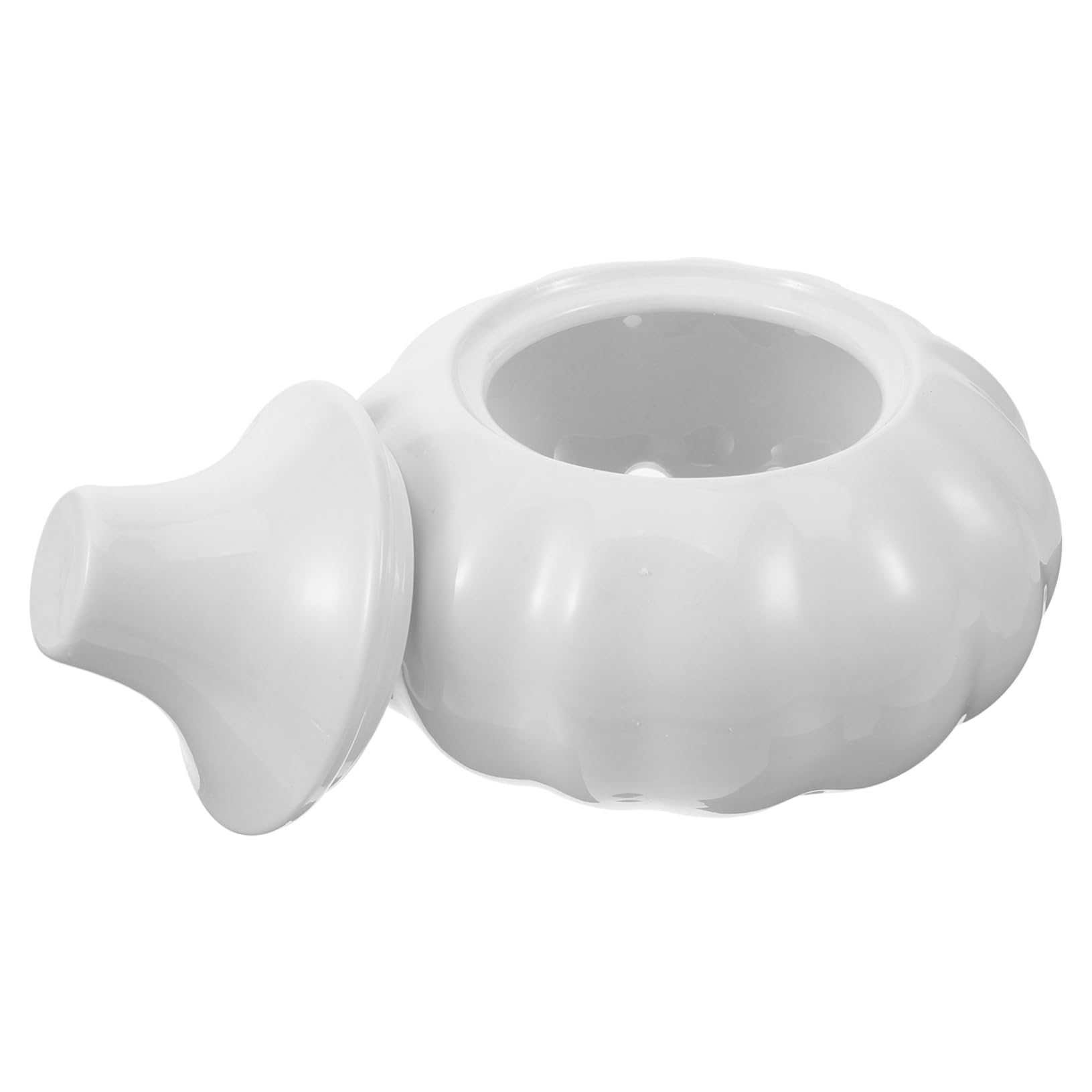 White Ceramic Garlic Storage Pot Keeper - Sturdy Kitchen Organizer & Easy-to-Clean Garlic Holder for Freshness | Perfect for Countertop, Pantry & Cooking Use