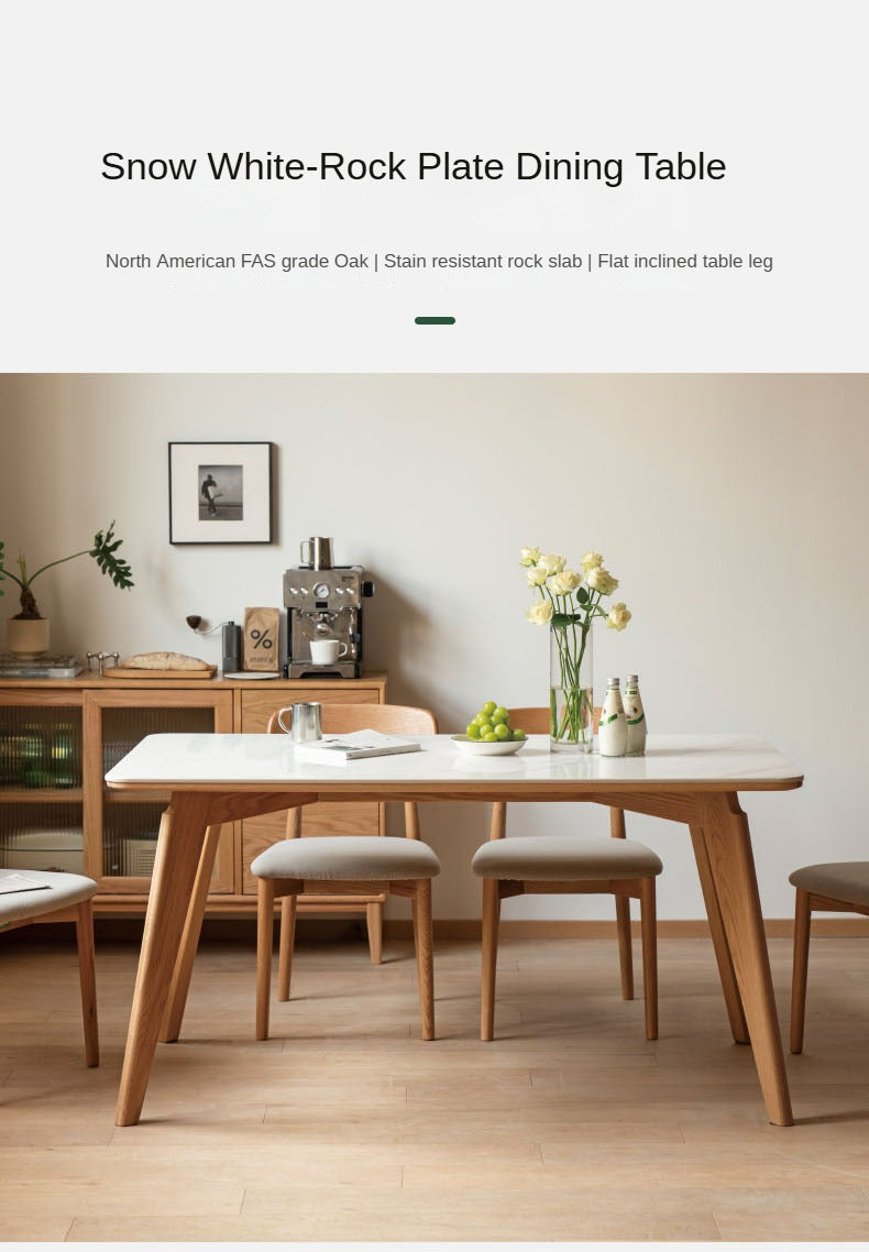 Solid Oak Wood Modern Rocking Dining Table - Perfect for Farmhouse, Rustic & Contemporary Dining Rooms