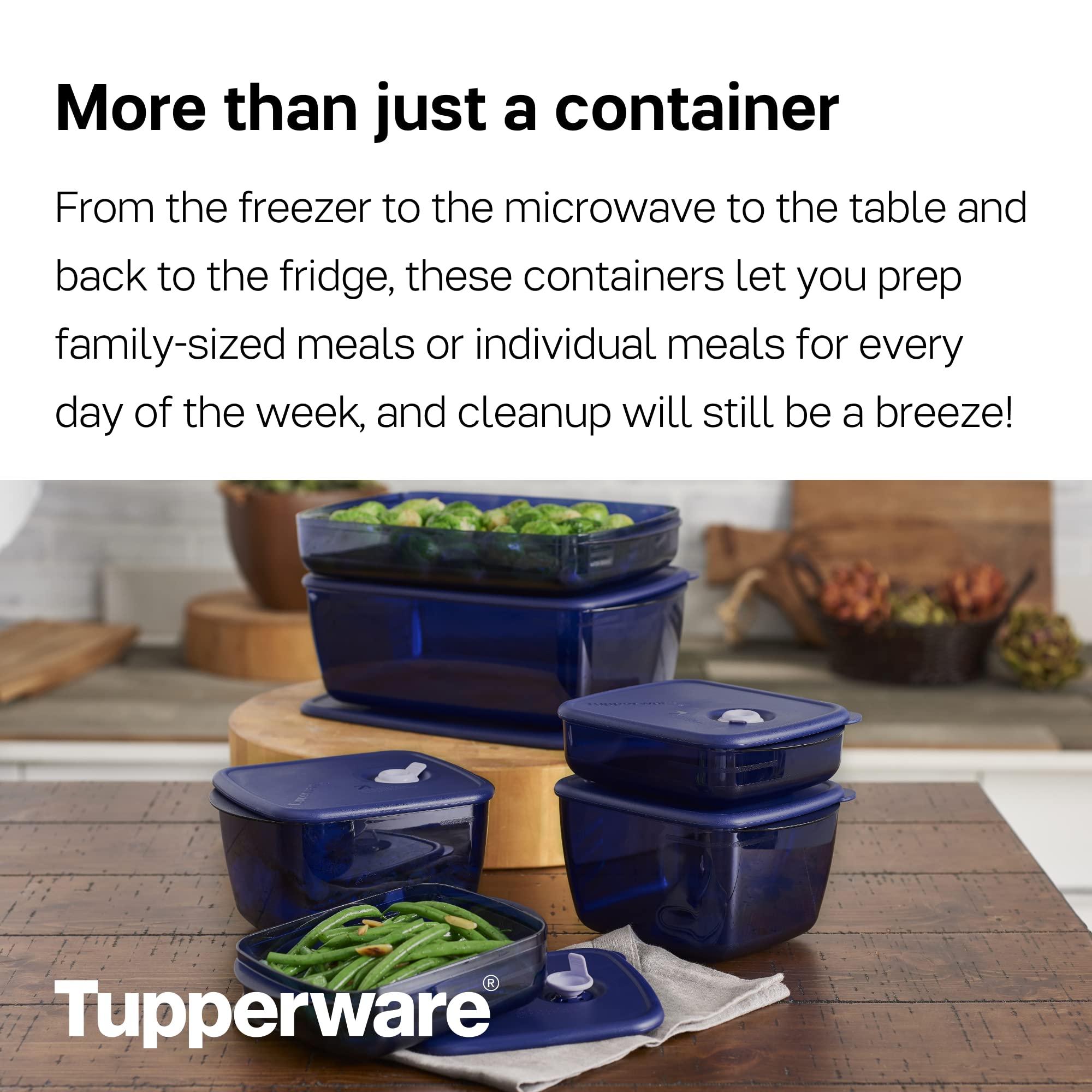 Tupperware Vent ‘N Serve 7-Piece Food Storage Container Set - BPA Free, Microwave, Dishwasher & Freezer Safe - Meal Prep, Freezing & Reheating - Perfect for Leftovers, Meal Planning & On-the-Go Lunches