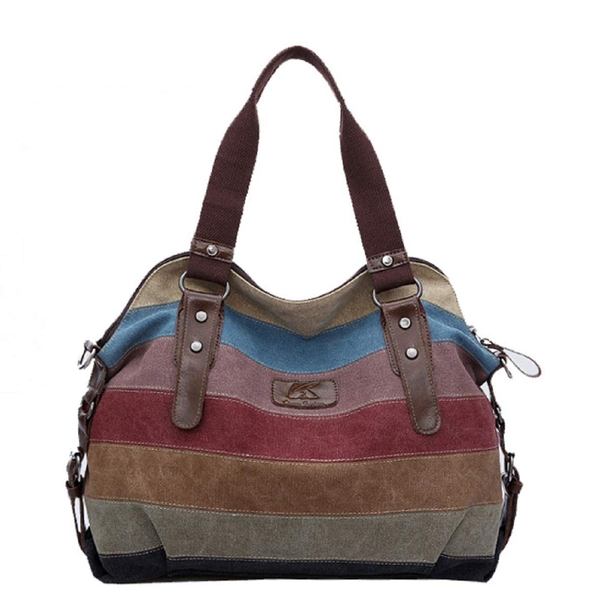 Stylish Women's Canvas Shoulder Bags - Multi-Color Hobo Handbags, Casual Messenger & Crossbody Tote with Top Handle | Perfect for Work, Travel & Everyday Use