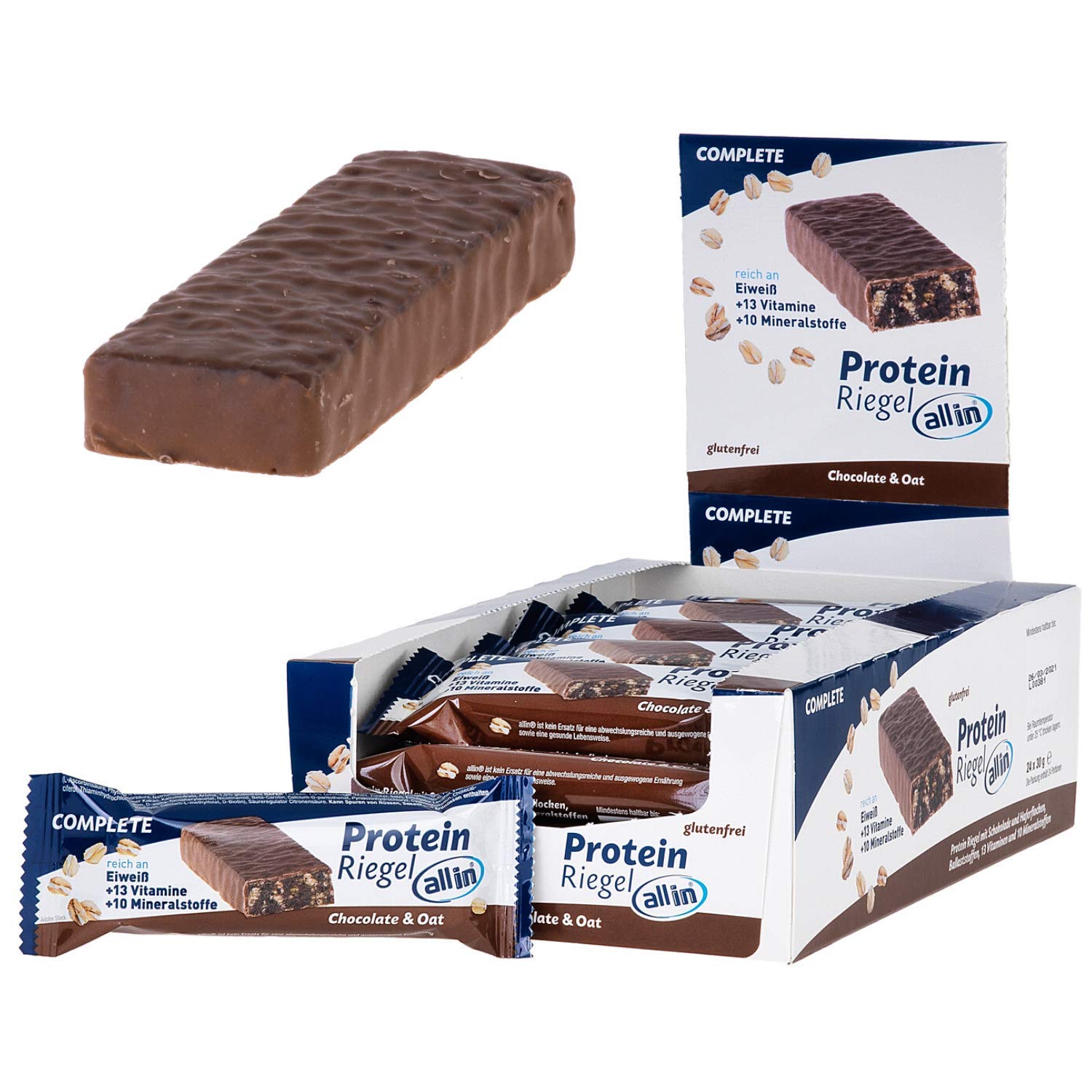 All in® COMPLETE Protein Bar Chocolate & Oat 24x 30g - High Protein Snack with Chocolate and Oatmeal | Meal Replacement Bar for Fitness, Weight Loss & Post-Workout Recovery | Gym Food, Healthy Snack for Active Lifestyle