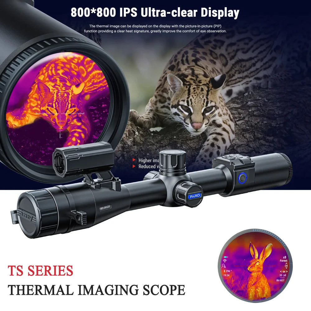 PARD TS31 Series Thermal Imaging Scope for Hunting - 12µm LWIR Sensor, 384x288 Resolution, LEDS & IREA 800x800 Digital Camera - Night Vision Monocular for Wildlife Observation, Security Surveillance, and Outdoor Adventures