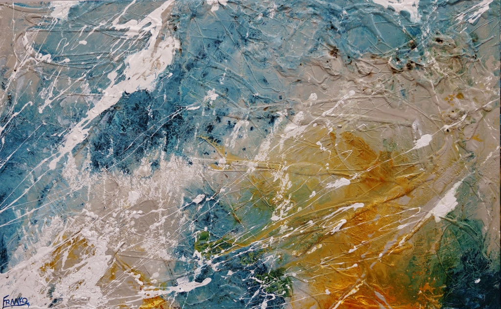 Midnight Denim Abstract Painting - 63