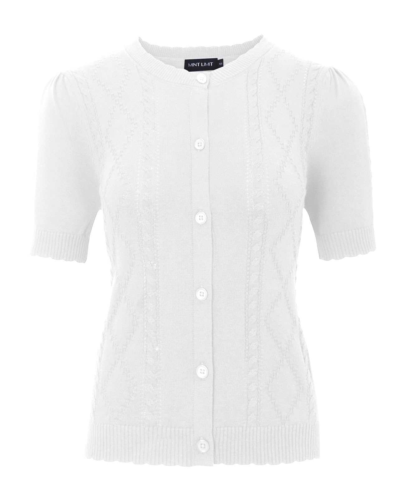 Stylish MINTLIMIT Cropped Cardigan Sweater for Women - 2025 V-Neck Knit Bolero Shrug with Short Sleeves & Lightweight Button-Up Design | Perfect for Layering, Office Wear & Casual Outfits