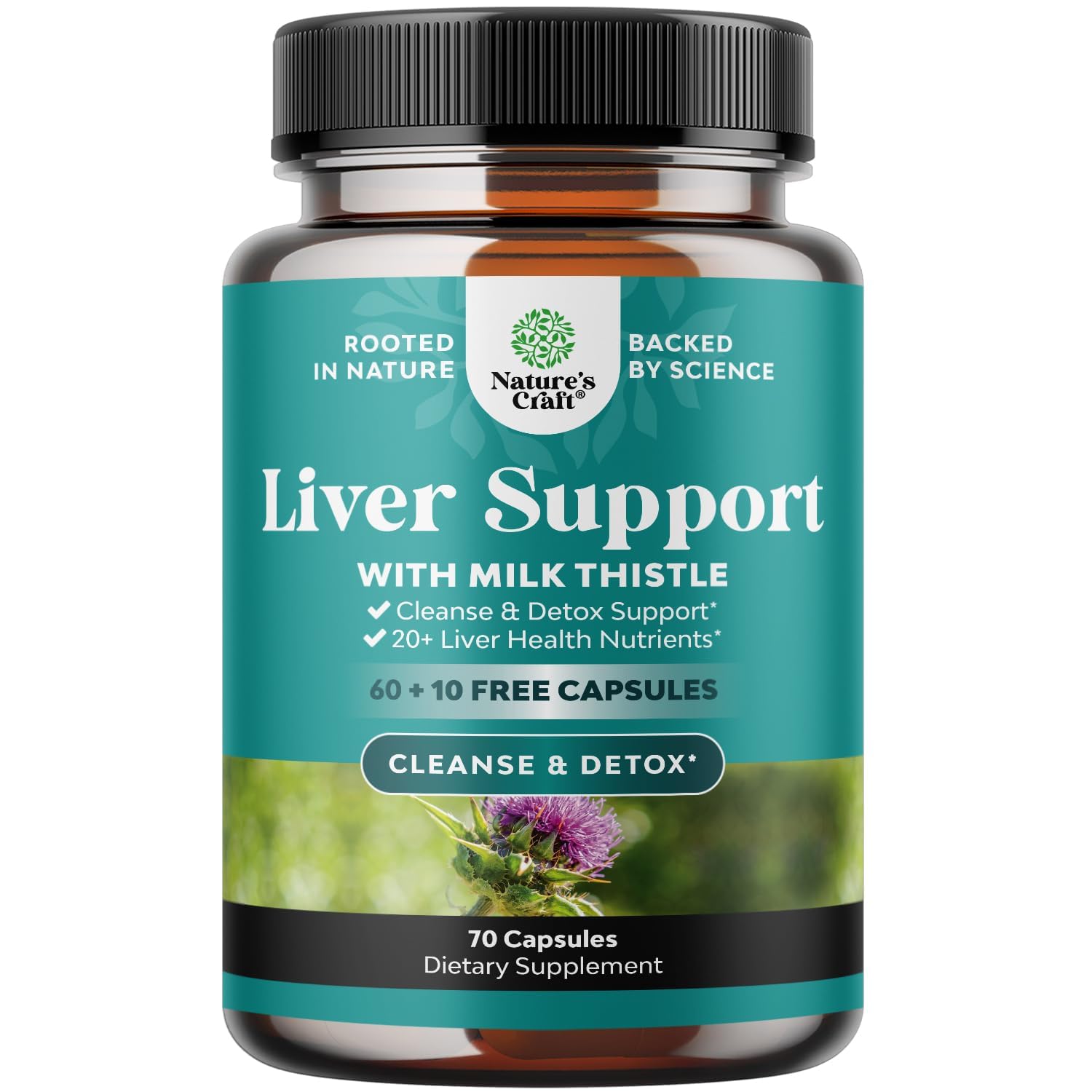 Liver Cleanse Detox & Repair Supplement - 70 Capsules with Milk Thistle, Dandelion Root & Artichoke Extract | Natural Liver Support with Silymarin, Choline & Beetroot | Daily Detox & Liver Health for Adults