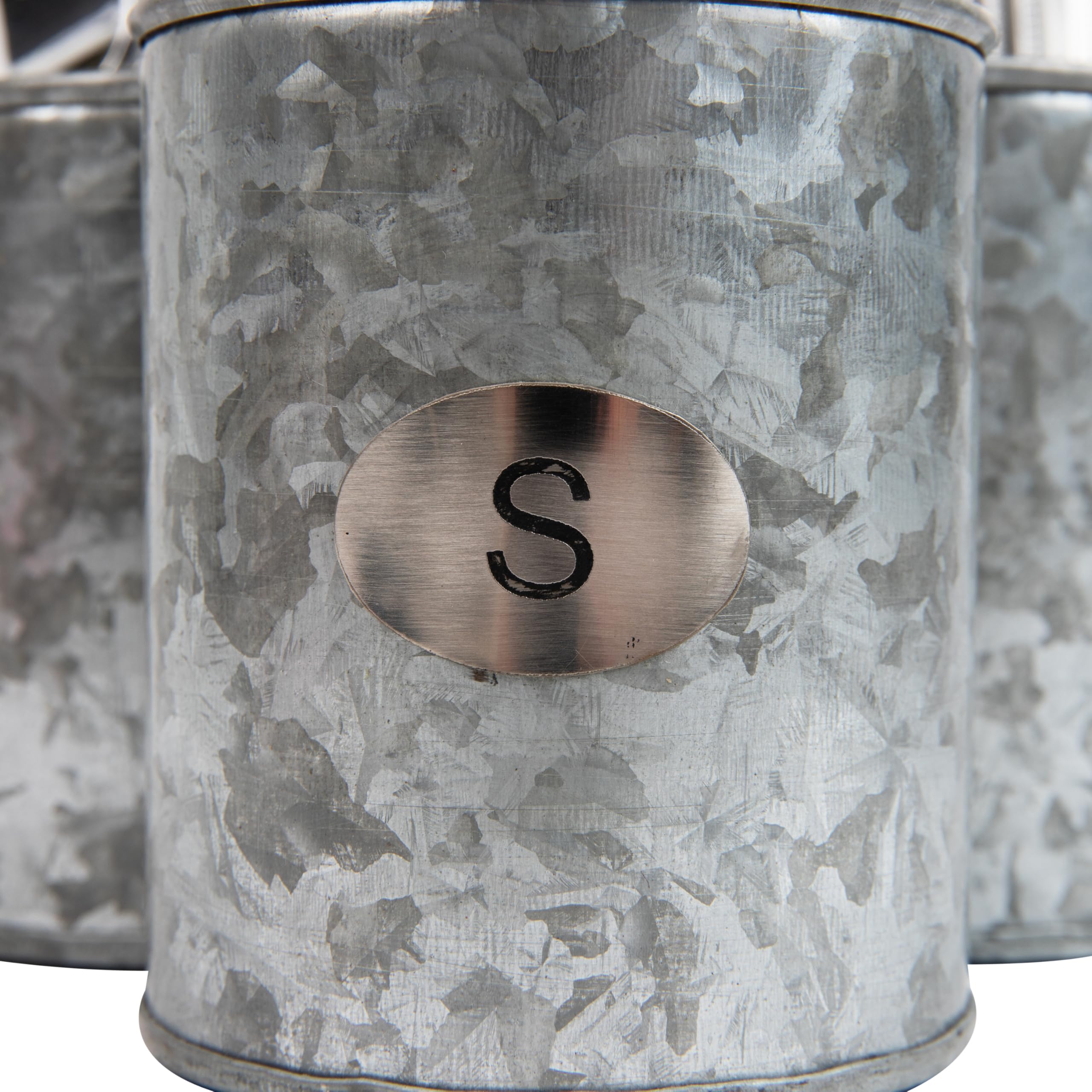 Mind Reader Silverware Organizer - Galvanized Metal Utensil Holder & Cutlery Caddy, 7
