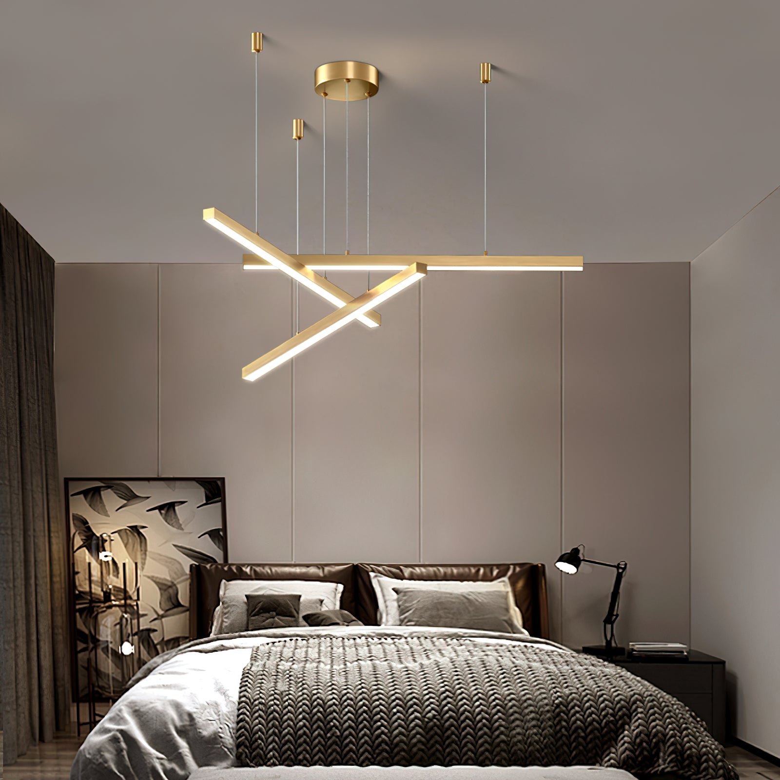 Modern Long Strip LED Chandelier - Dimmable Crystal Ceiling Light Fixture for Dining Room, Living Room & Bedroom | Energy-Efficient Contemporary Lighting for Home Decor