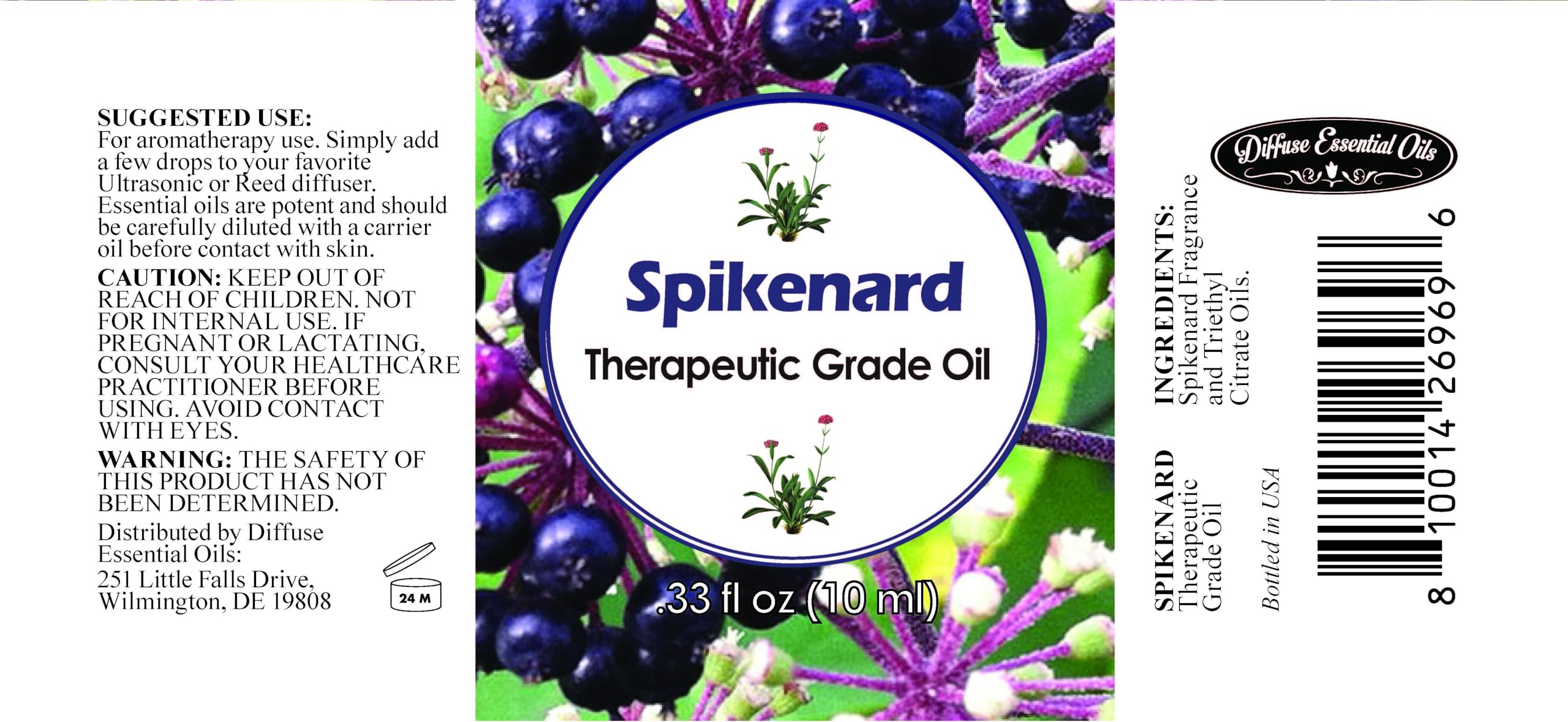 Pure Spikenard Essential Oil - 10ml (0.33 fl oz) - Premium Aromatherapy Oil for Relaxation, Meditation & Skin Care - 100% Natural Therapeutic Grade Oil for Diffusers, Massage & DIY Beauty Products