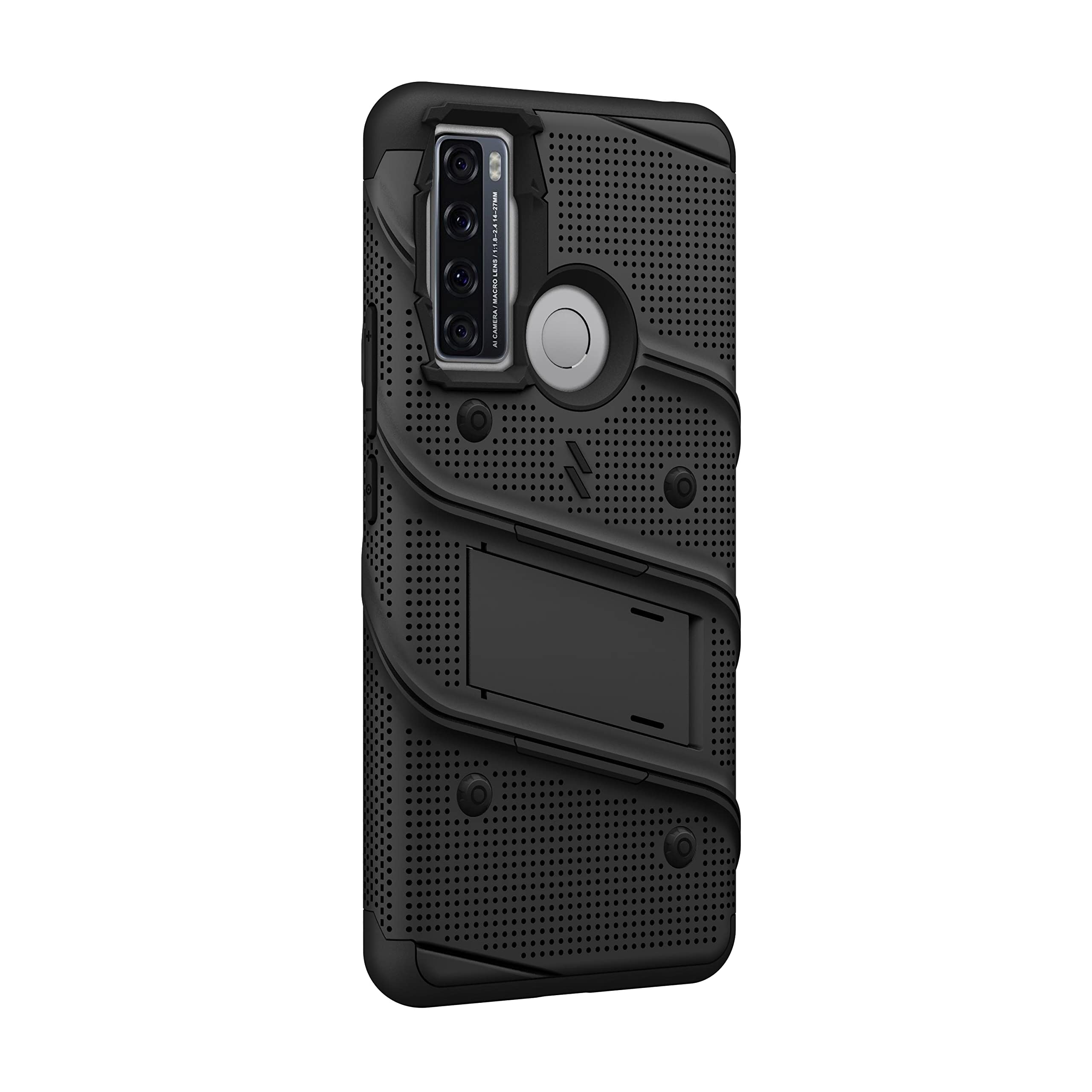 TCL 20 XE Case with Screen Protector & Kickstand - Black for Outdoor Protection