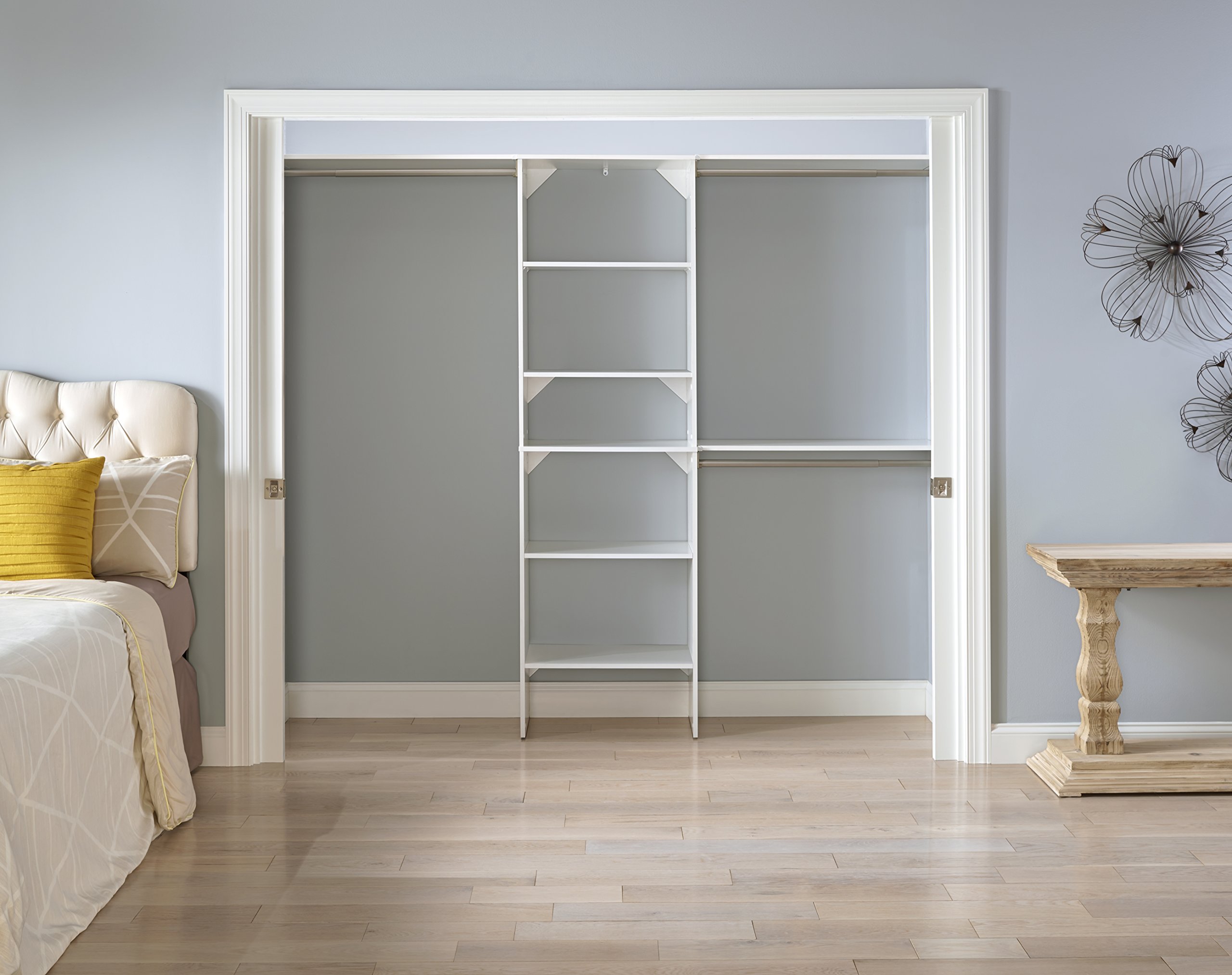 ClosetMaid SuiteSymphony 25-Inch White Closet Organizer with Adjustable Shelves - Space Saving Storage Solution for Bedroom, Walk-In Closet & Home Organization