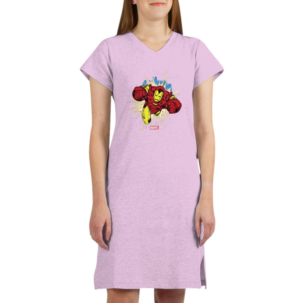 Grunge Iron Man Nightshirt for Men & Women - Soft & Comfortable Sleepwear for Marvel Fans - Perfect for Lounge, Sleep & Superhero Themed Parties